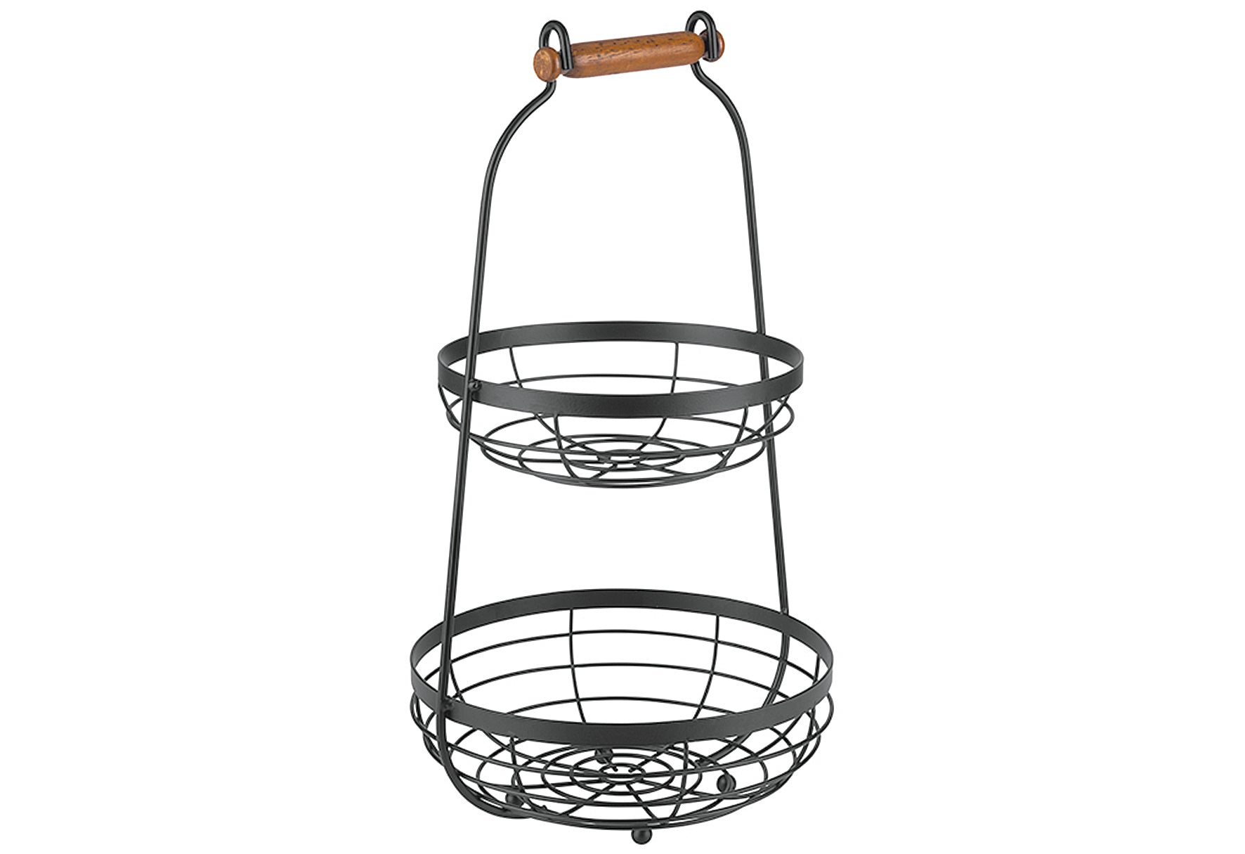 APS Etagere Metall 2 Körbe Ø26/22cm H48cm schwarz