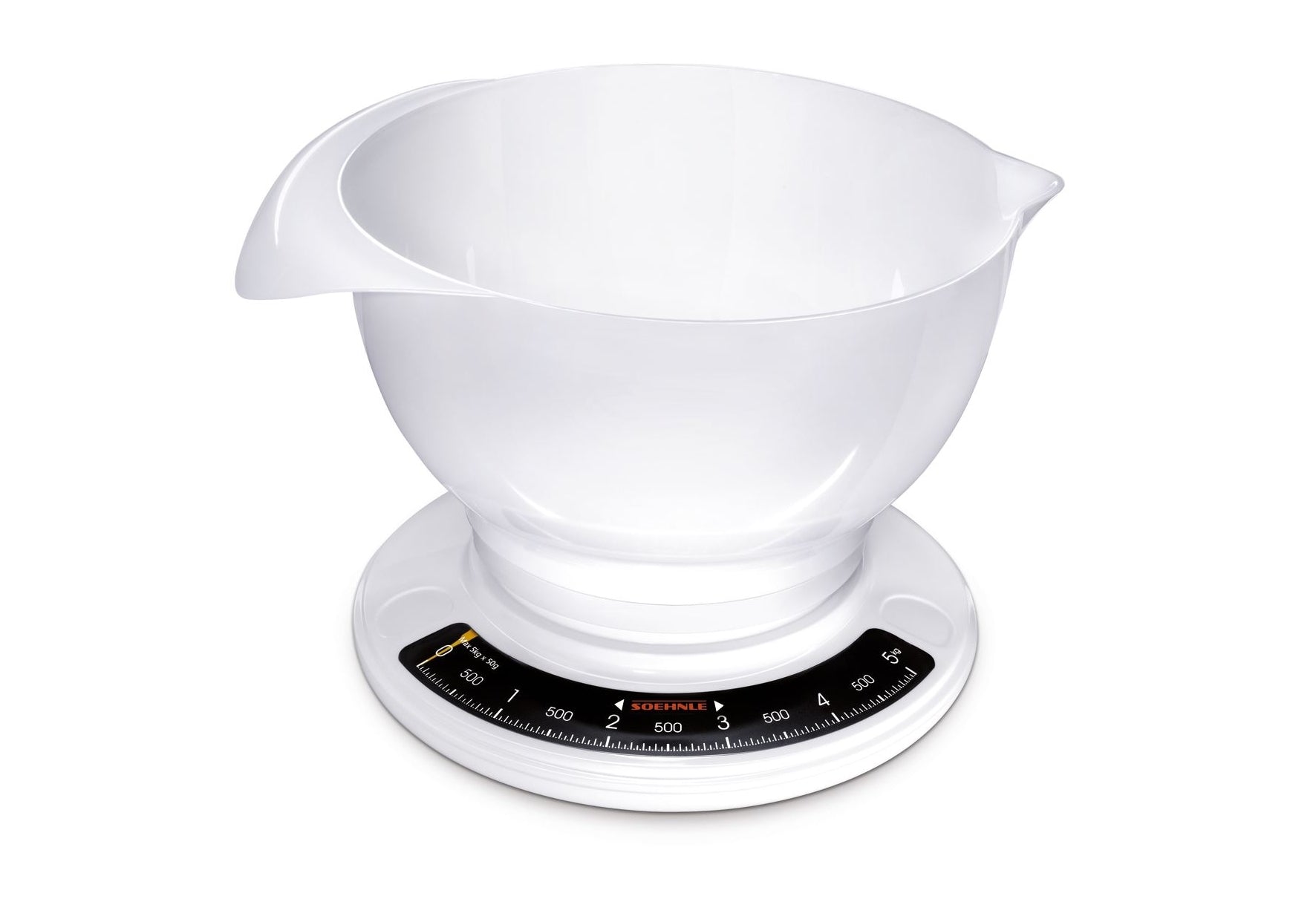 SOEHNLE Küchenwaage Culina pro analog 5kg Tragkraft weiß mit Rührschüssel