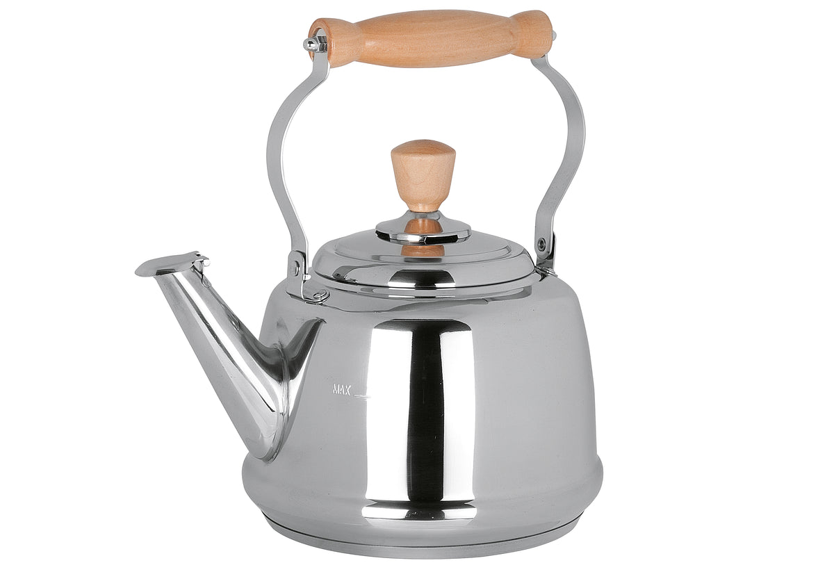 CILIO Wasserkessel Tradition Edelstahl/Holz 1,7l