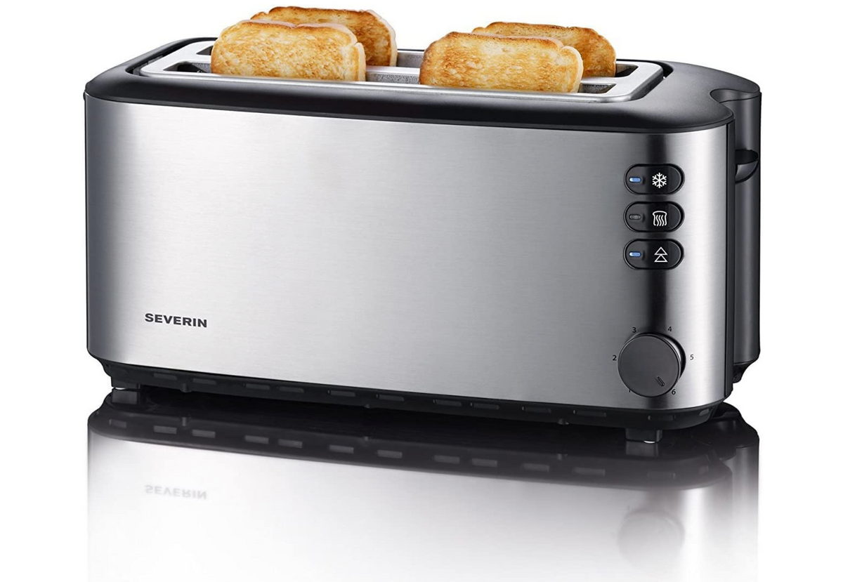 SEVERIN Toaster AT 2509 2 für bis zu 4 Brotscheiben 1400 Watt Edelstahl/schwarz 