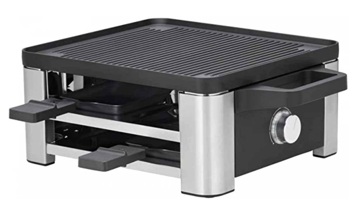 WMF 415390011 Raclette Lono 4 Pfännchen, 4 Schieber cromargan