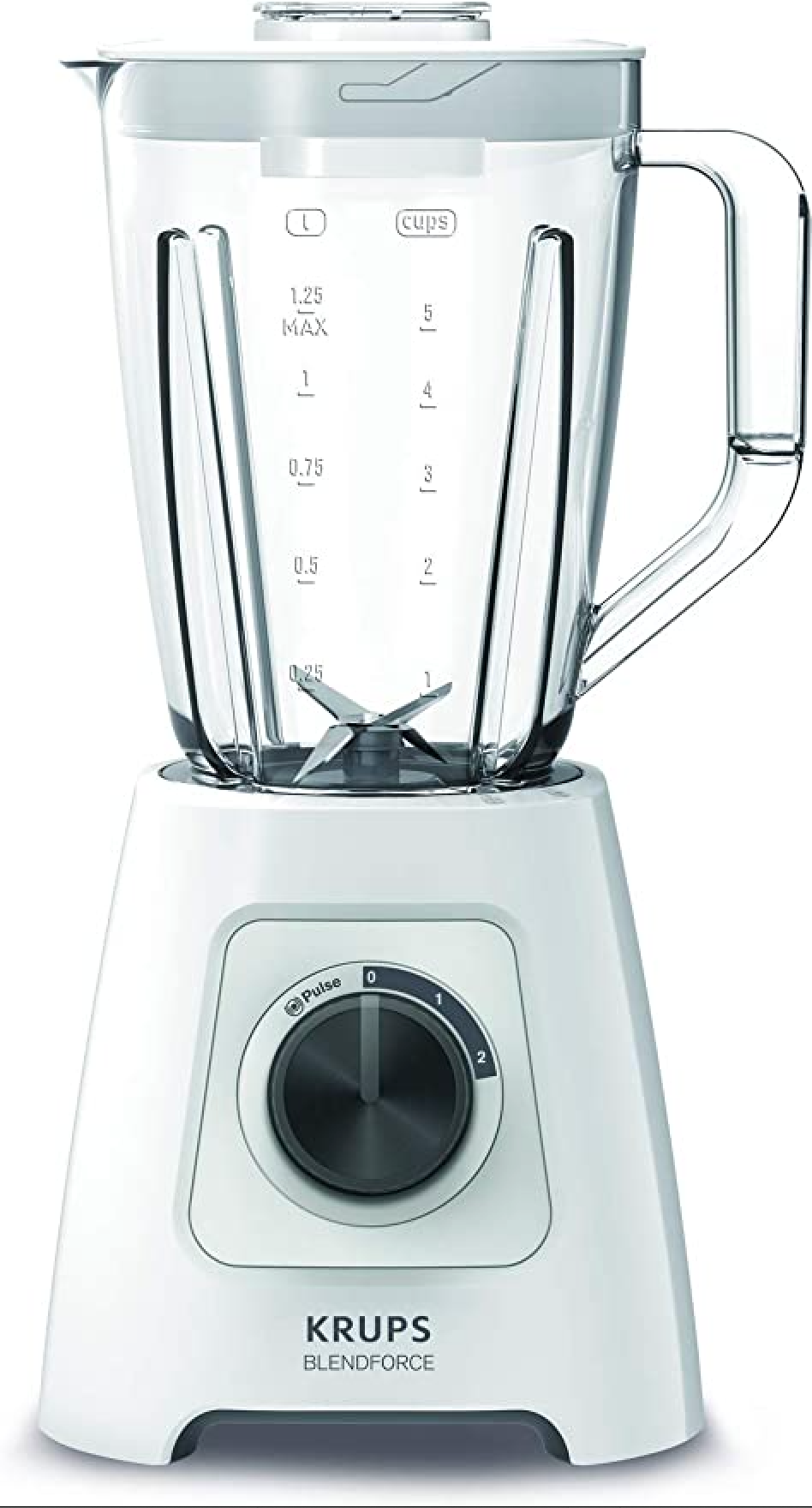 KRUPS Standmixer Blendforce 2in1 Mixen/Pressen weiß/grau